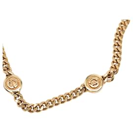 Collana a catena placcata in oro con logo CD Dior
