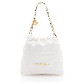 Borsa a spalla media Chanel 22 in pelle di vitello lucida