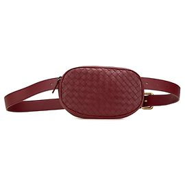 Borsa a vita Intrecciato in pelle bordeaux di Bottega Veneta