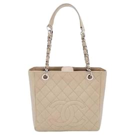 Borsa shopping piccola Chanel in pelle caviar beige