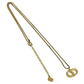 Collana Vintage Placcata Oro con Motivo Logo CD Christian Dior