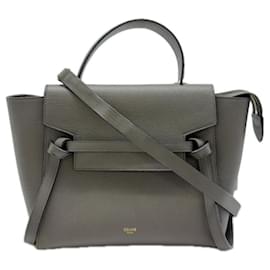 Borsa a cintura micro in pelle grigia CELINE - Céline