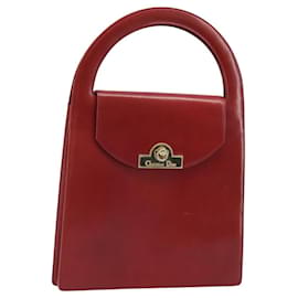 Borsa a mano Christian Dior in pelle rossa e oro Auth LNZ689