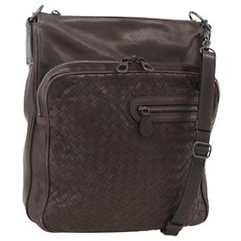Borsa a Spalla in Pelle Marrone INTRECCIATO di BOTTEGA VENETA 189225 Auth ki6600
