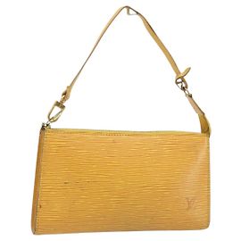 LOUIS VUITTON Pochette Accessoires Epi Pouch Giallo M52949 LV Auth BA11630