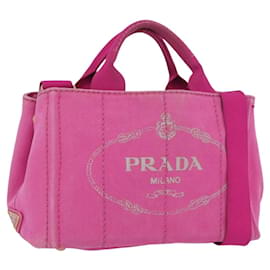 PRADA Canapa PM Borsa a mano in tela 2way Rosa Oro Auth ARZ534 - Prada