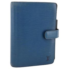 COPERTINA AGENDA MM LOUIS VUITTON Epi Blu Myrtille R2004G Auth BAZ604