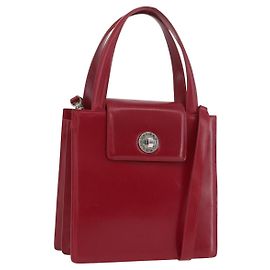 Bulgari Borsa a mano BVLGARI in pelle 2 in 1 rossa argento autentica 173889A