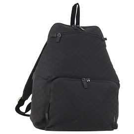 Zaino in tela GG Gucci in nylon nero e argento 179606 Auth bs33851