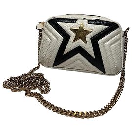 Stella Mc Cartney Borsa a spalla in pelle vegana nera e bianca con motivo a serpente Stella McCartney vintage