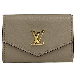Louis Vuitton Portefeuille Lock Mini Leather Tri-fold Wallet