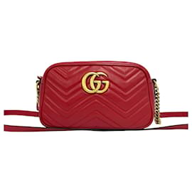 Gucci GG Marmont Red Leather Shoulder Bag