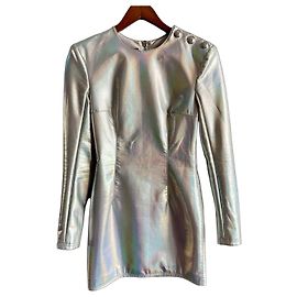 Vestido Balmain Plateado Reflectante