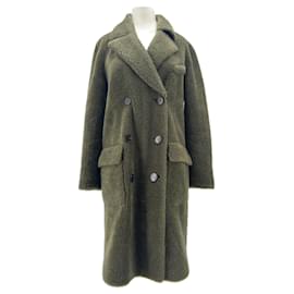 Cappotto lungo in lana verde DMN