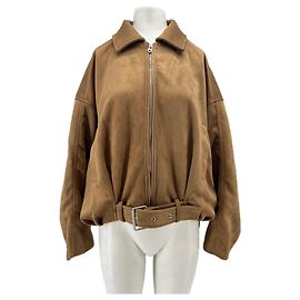 Autre Marque Camel-farbenes Wildlederjacke
