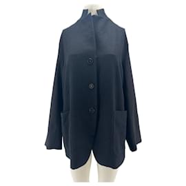 Chaqueta de lana negra con cuello alto Alberto Biani