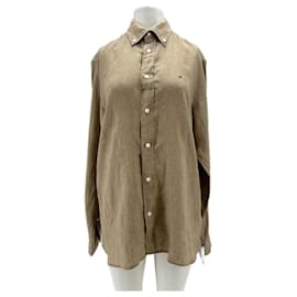 Camicia in lino Tommy Hilfiger beige