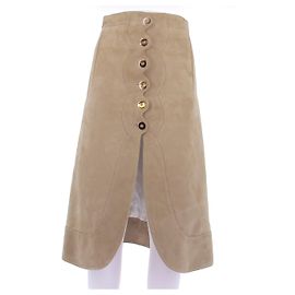 Falda Paco Rabanne de ante beige