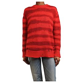 Rot gestreifter, beschädigter Pullover - Größe XS - Acne