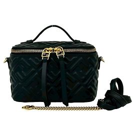 Borsa in pelle con logo FF in rilievo di FENDI