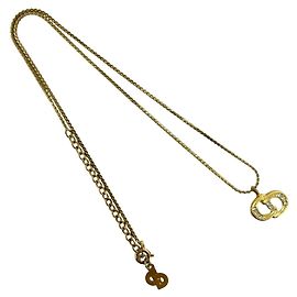 Collana Pendente in Strass Placcata Oro Christian Dior