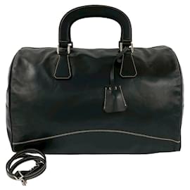 Borsa a spalla 2 in 1 in pelle nera Prada