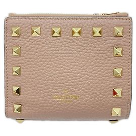 Valentino Bi-Fold Geldbörse aus beigem Leder