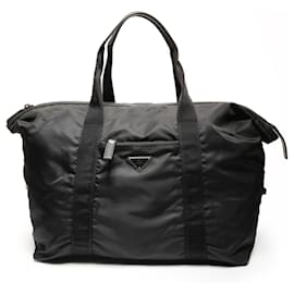 Borsa da viaggio in nylon con logo triangolare Prada