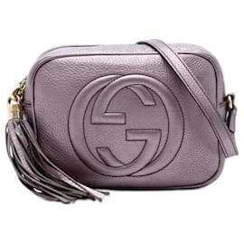 Borsa a tracolla Soho Disco in pelle metallica viola Gucci