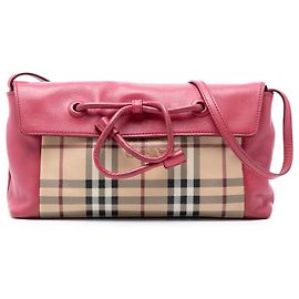 Leah Umhängetasche aus beschichtetem Canvas mit beigem Haymarket-Check von Burberry