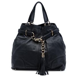 Gucci große schwarze Leder-Tote mit Pferdebit Sienna