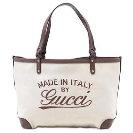 Borsa in tela marrone media Gucci