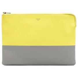 Céline Celine Gelbe Bicolor Leder Solo Clutch
