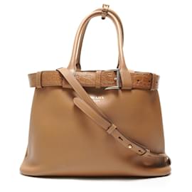 Borsa in pelle marrone Prada