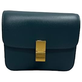 Céline Borsa Teen Box in pelle liscia verde di Celine