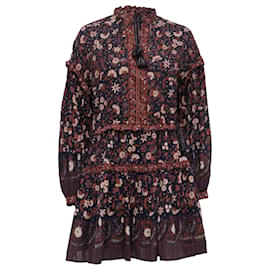 Vestido Mini de Impresión Floral con Borlas Marigold de Ulla Johnson en Algodón Multicolor