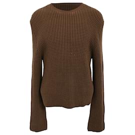 Bottega Veneta Rundhals-Pullover aus brauner Baumwolle