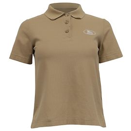 Polo de algodón beige con logo bordado de Burberry
