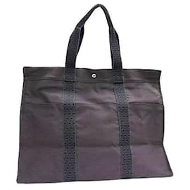 Borsa tote in tela grigia Hermès