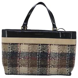 Borsa a mano in lana con motivo Nova Check di Burberry