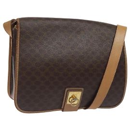 Céline Celine Vintage Macadam Canvas and Leather