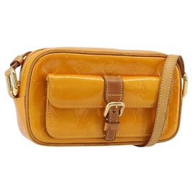 LOUIS VUITTON Borsa a spalla Monogram Vernis Christy MM Gialla M91108 Auth gh1865