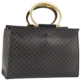 Céline Borsa a mano in tela Macadam CELINE in pelle PVC nera e oro Auth LNZ872A