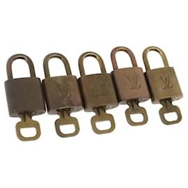 LOUIS VUITTON Set di 5 Lucchetti in Metallo Dorato LV Auth 173285