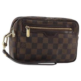 LOUIS VUITTON Pochette Billets Damier Ebene Macau Borsa Clutch N61739 Auth BA11690