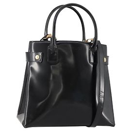 Borsa Tote GUCCI in pelle verniciata 2 in 1 Nero Oro 000 1669 0503 Auth am10865