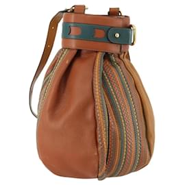 Autre Marque DELVAUX Shoulder Bag Leather Green Gold Auth BSZ321