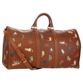 LOUIS VUITTON Borsa Keepall Bandoulière 55 Catgram Pelle M52951 LV Auth 156736SM
