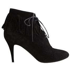 Saint Laurent Stivaletti neri con lacci