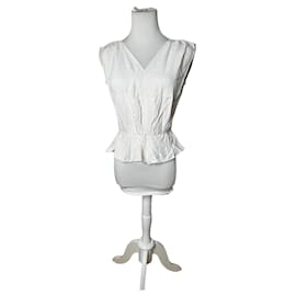 Top de seda vintage Louis Vuitton blanco 34/XS